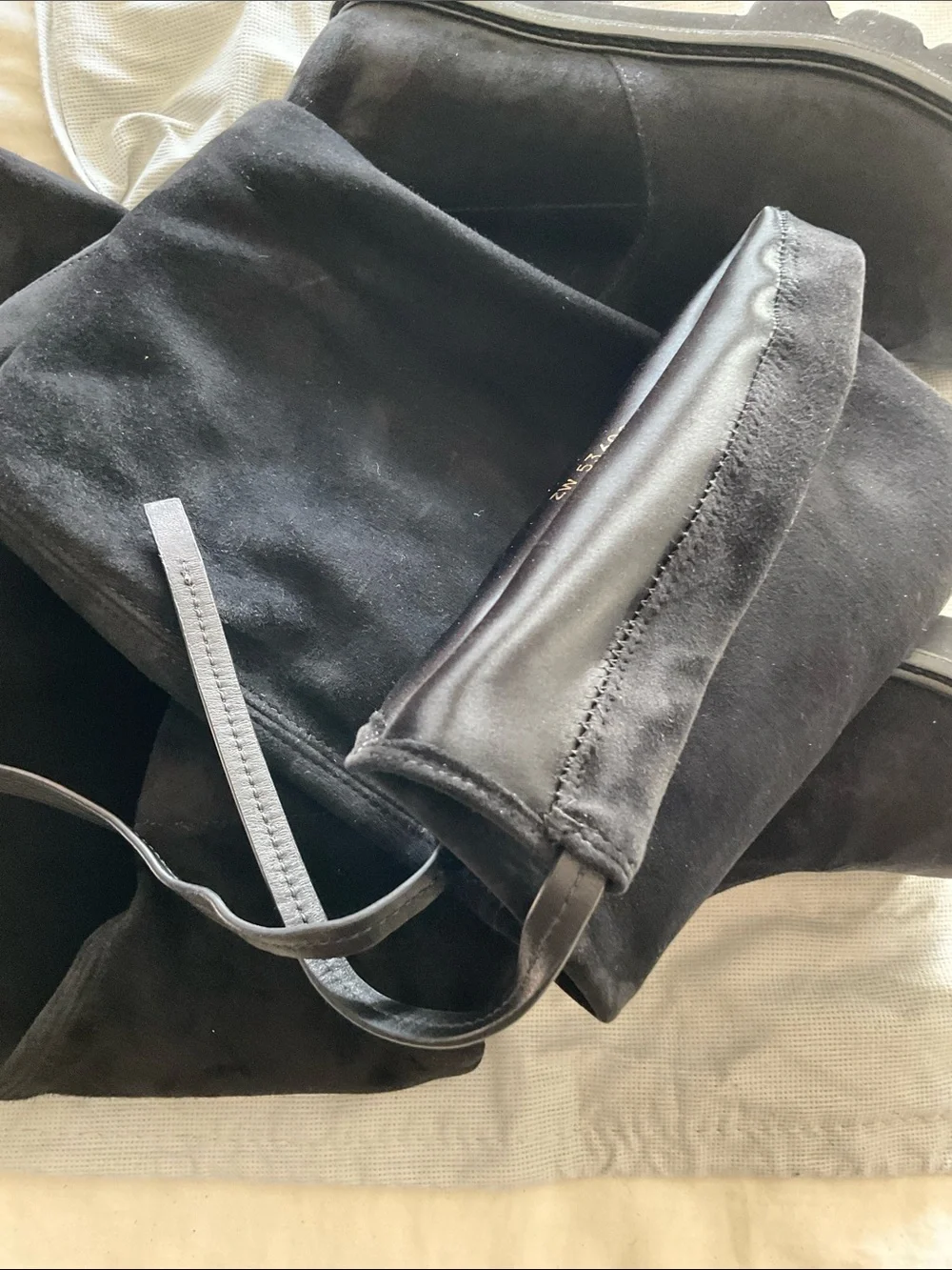 Stuart Weitzman Black Over-the-Knee Lug Sole Boots